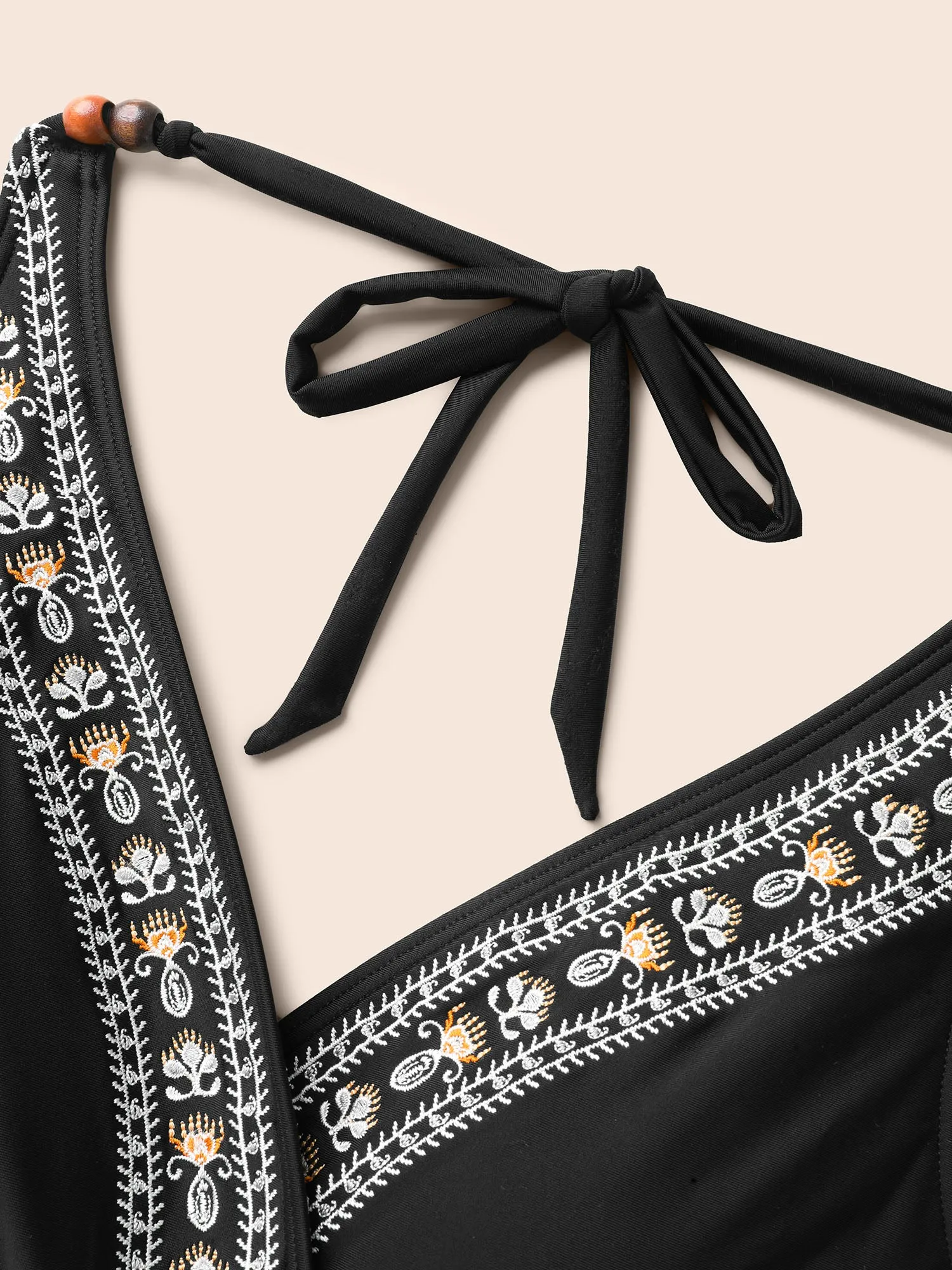 Embroidered Boho Print Surplice Neck Swim Dress sold by Bloomchic product image thumbnail 5