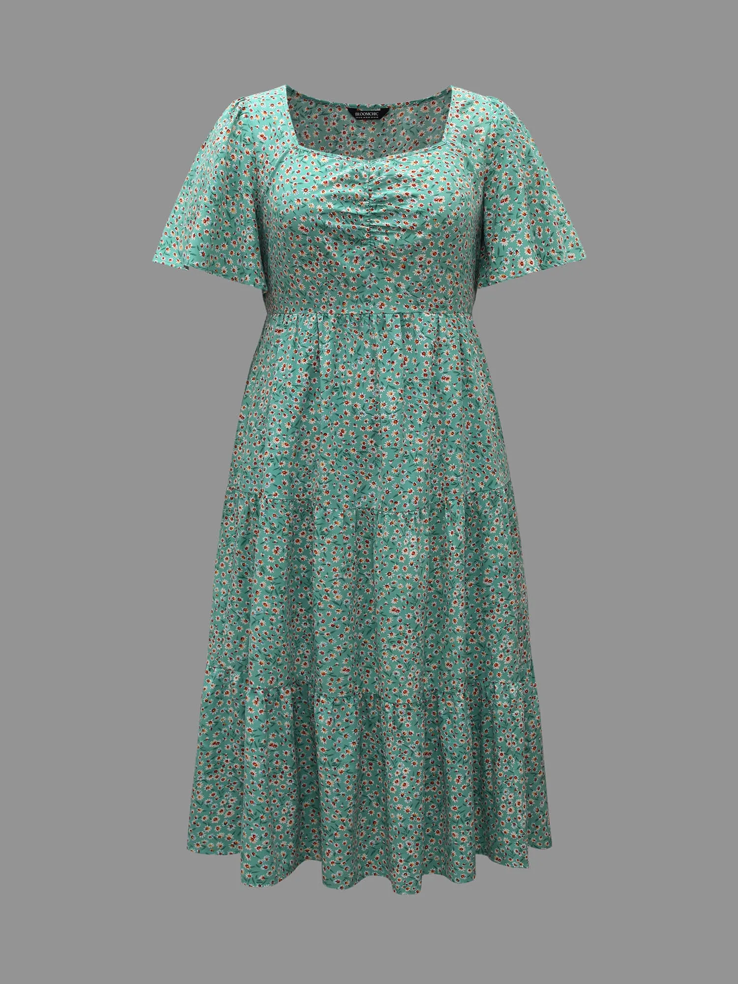 Ditsy Floral Print Sweetheart Neckline Tiered Dress sold by Bloomchic product image thumbnail 5