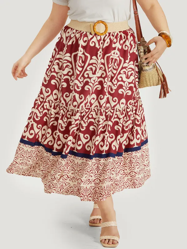 Bandana Print Elastic Waist Pocket Skirt made by Bloomchic