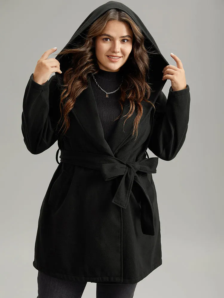 Plain Belted Hooded Tunic Pocket Coat sold by Bloomchic product image thumbnail 5