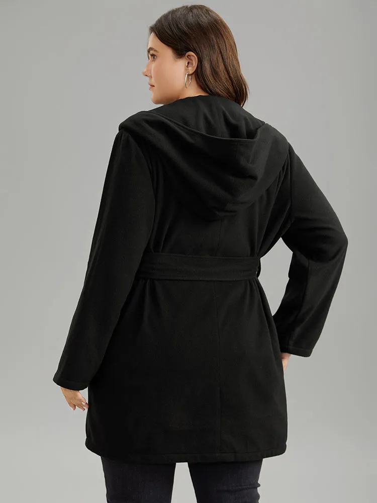 Plain Belted Hooded Tunic Pocket Coat sold by Bloomchic product image thumbnail 2