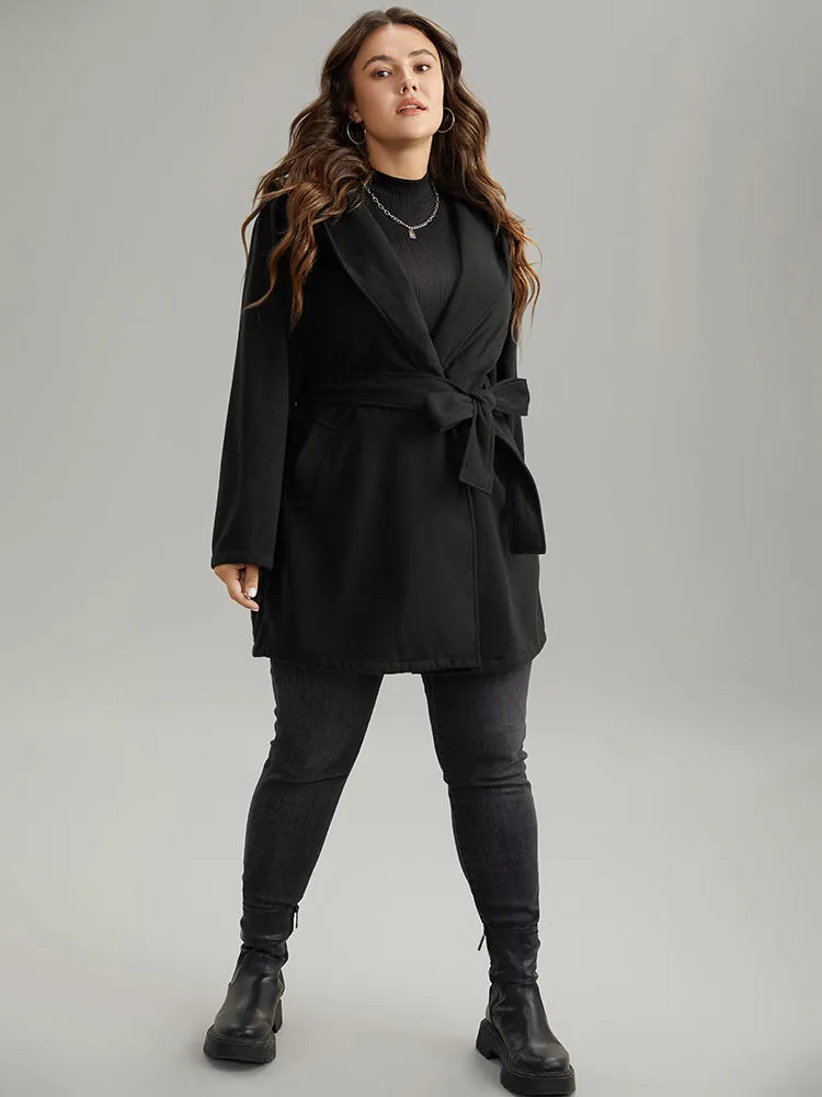 Plain Belted Hooded Tunic Pocket Coat sold by Bloomchic product image thumbnail 3