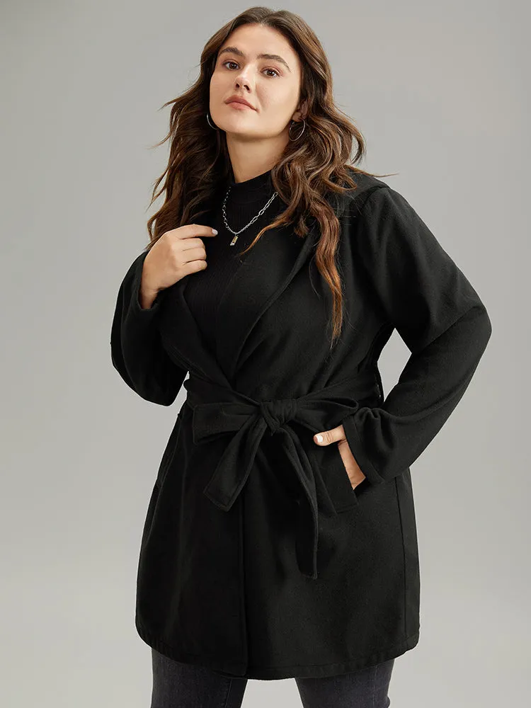 Plain Belted Hooded Tunic Pocket Coat sold by Bloomchic product image thumbnail 4