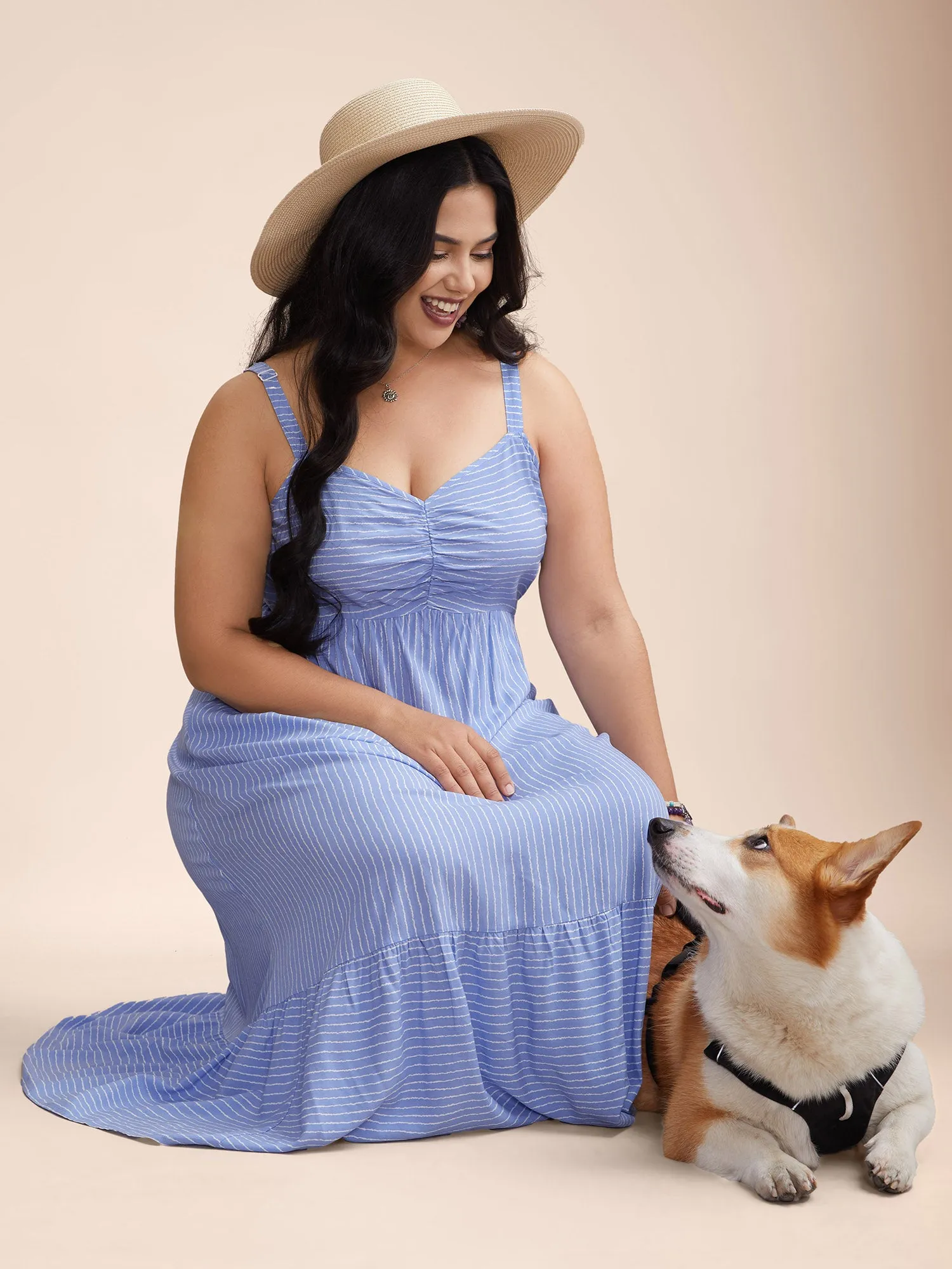 Striped Smocked Tiered Maxi Dress sold by Bloomchic product image thumbnail 3