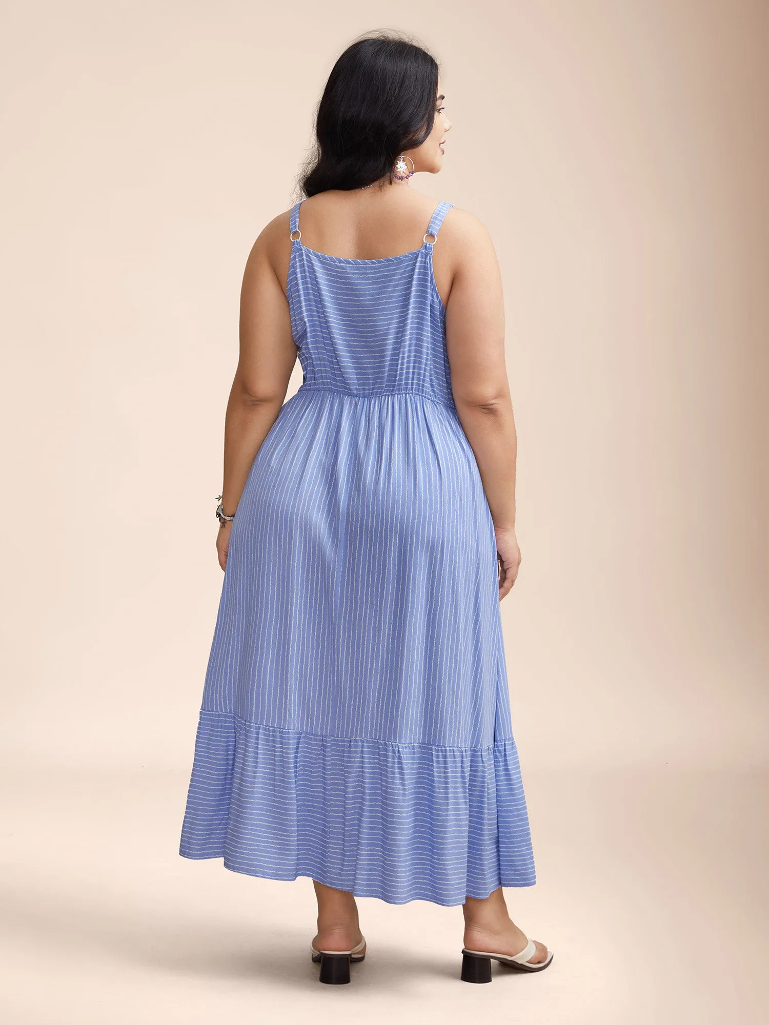 Striped Smocked Tiered Maxi Dress sold by Bloomchic product image thumbnail 4