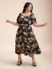 Sweetheart Neckline Drawstring Floral Midi Dress sold by Bloomchic
