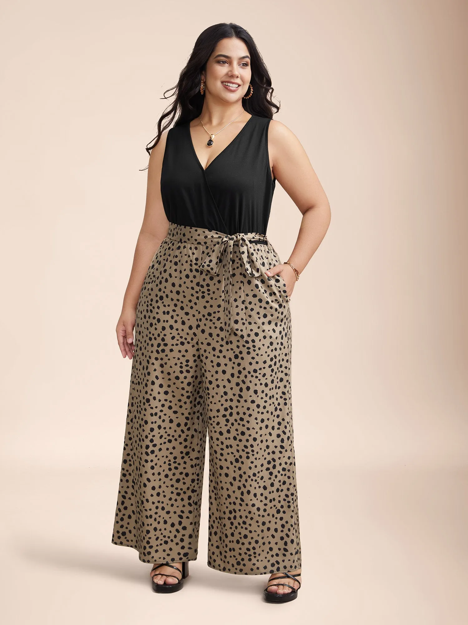 Spliced Belted Pockets Contrast Jumpsuit sold by Bloomchic product image thumbnail 3