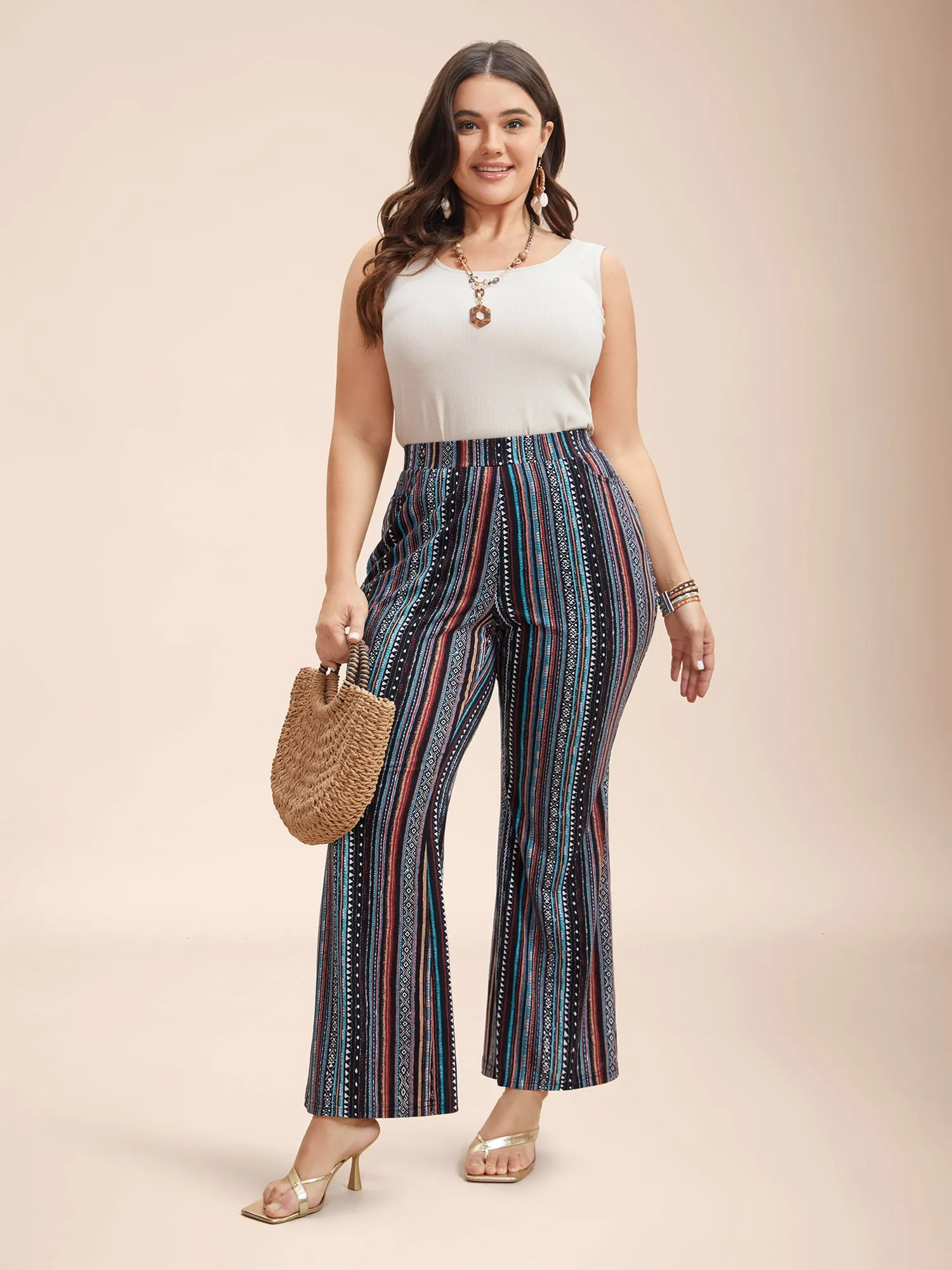 Floral Pattern Midi-Rise Bootcut Legging sold by Bloomchic product image thumbnail 2