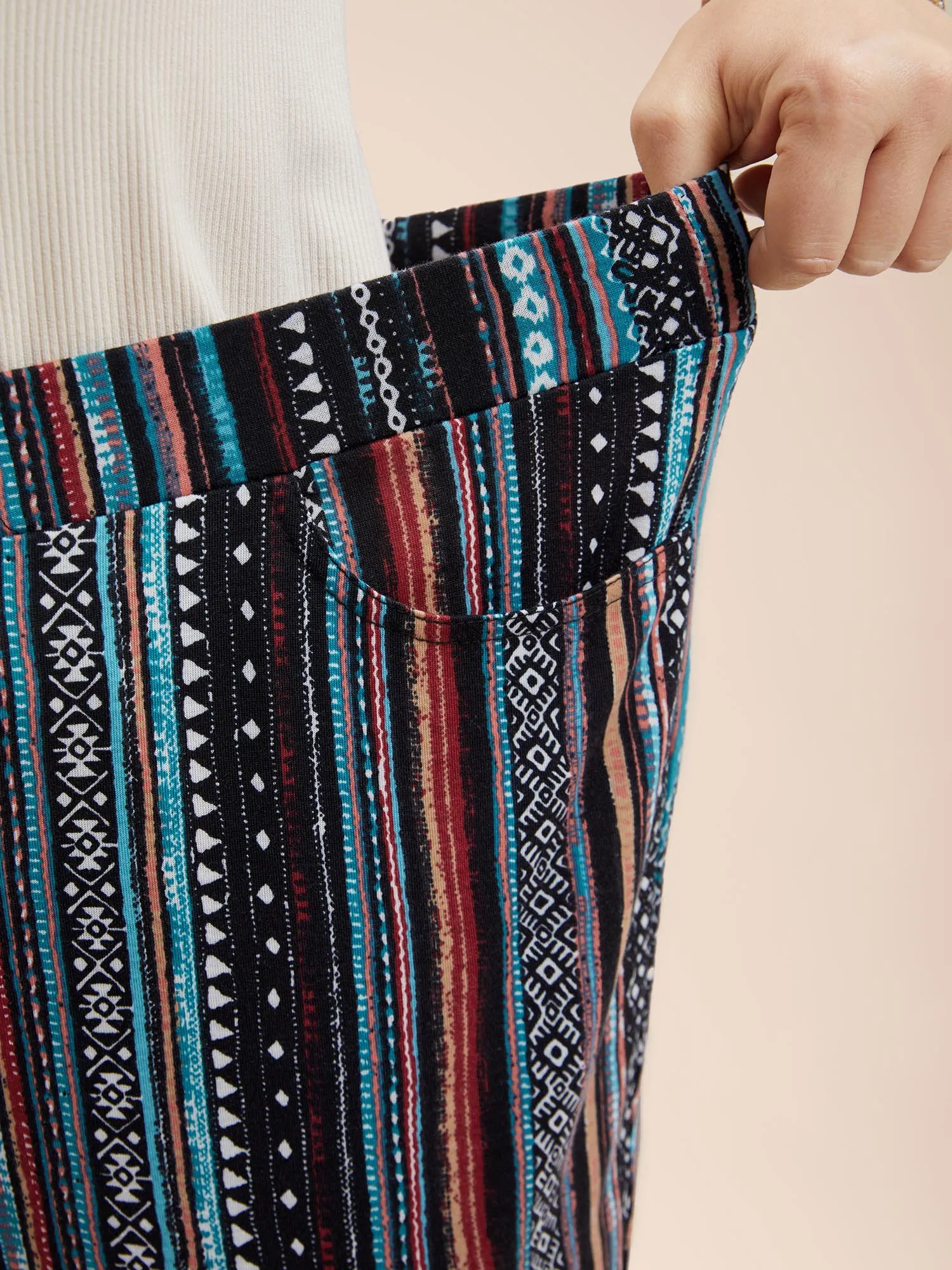 Floral Pattern Midi-Rise Bootcut Legging sold by Bloomchic product image thumbnail 3