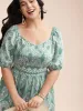 Boho Print Waist Defining Midi Dress sold by Bloomchic