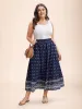 Boho Print Pleated Drawstring Midi Skirt sold by Bloomchic