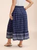Boho Print Pleated Drawstring Midi Skirt sold by Bloomchic