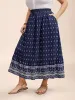 Boho Print Pleated Drawstring Midi Skirt sold by Bloomchic