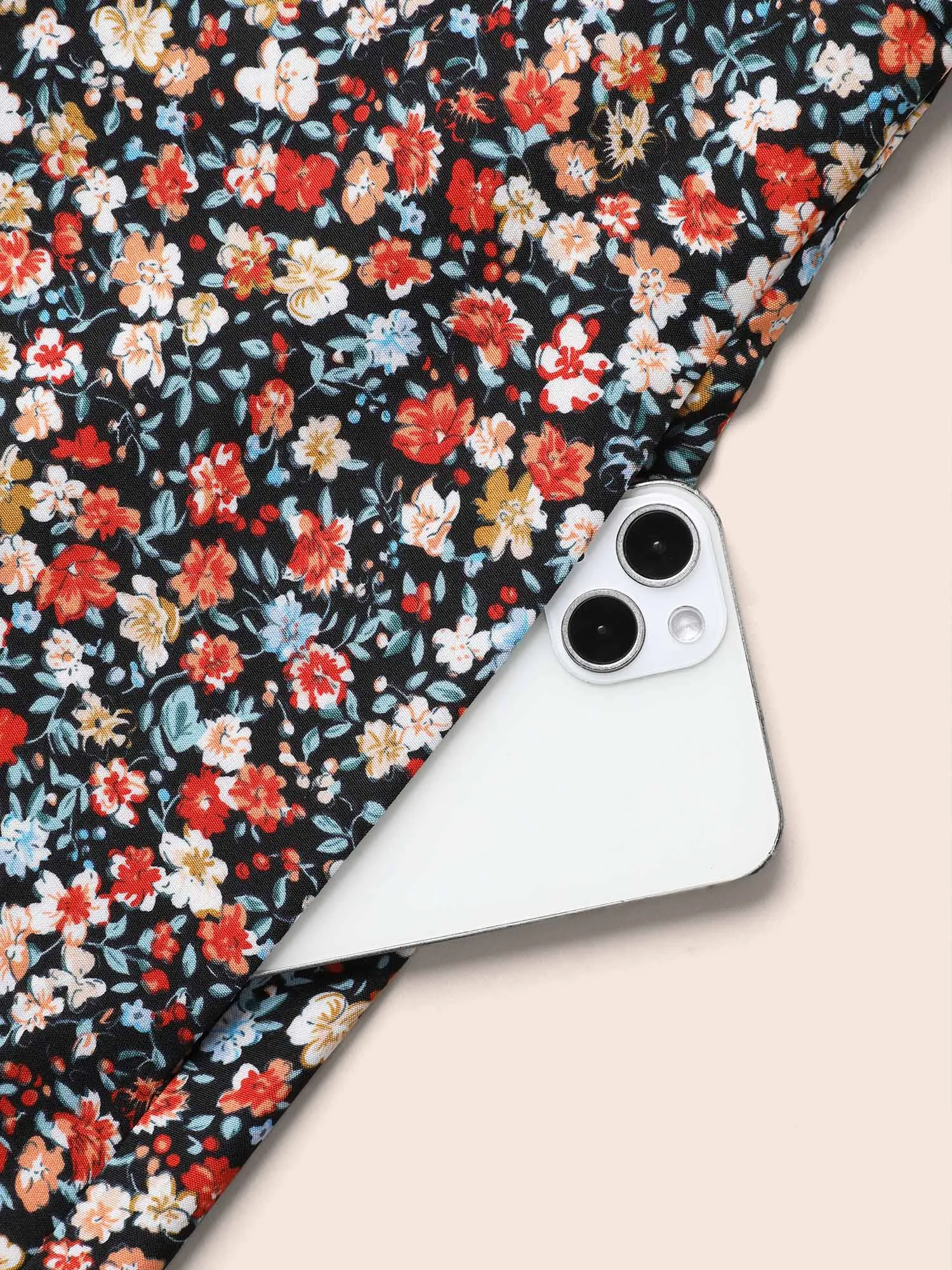 Floral Print Drawstring Pockets Flared Midi Dress sold by Bloomchic product image thumbnail 5