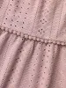 Sheer Textured Lace Panel Flared Top sold by Bloomchic