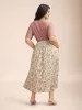 Floral Color Contrast Ribbed Pockets Maxi Dress sold by Bloomchic