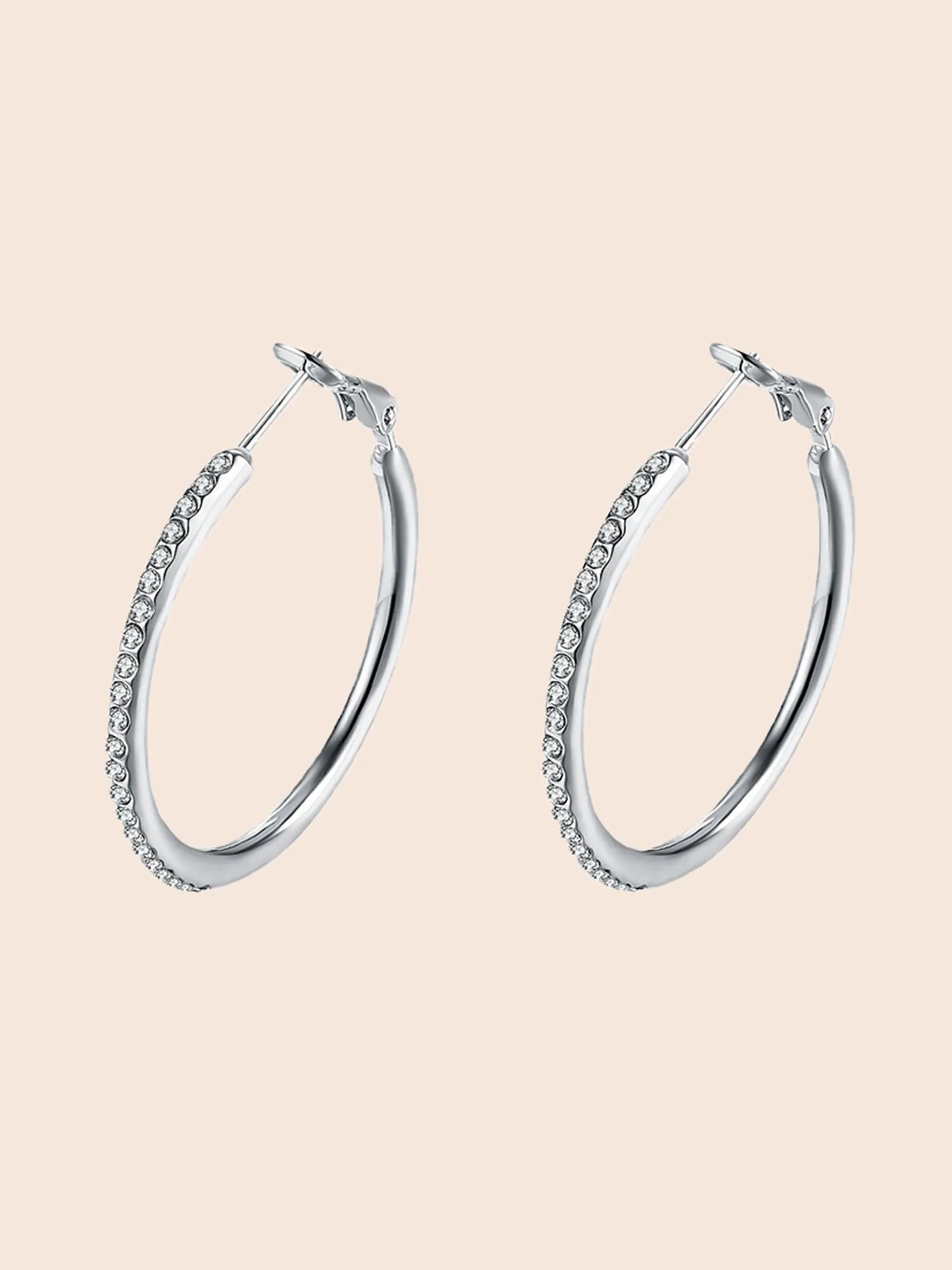 Silver Crystal Hoop Earrings sold by Bloomchic product image thumbnail 2
