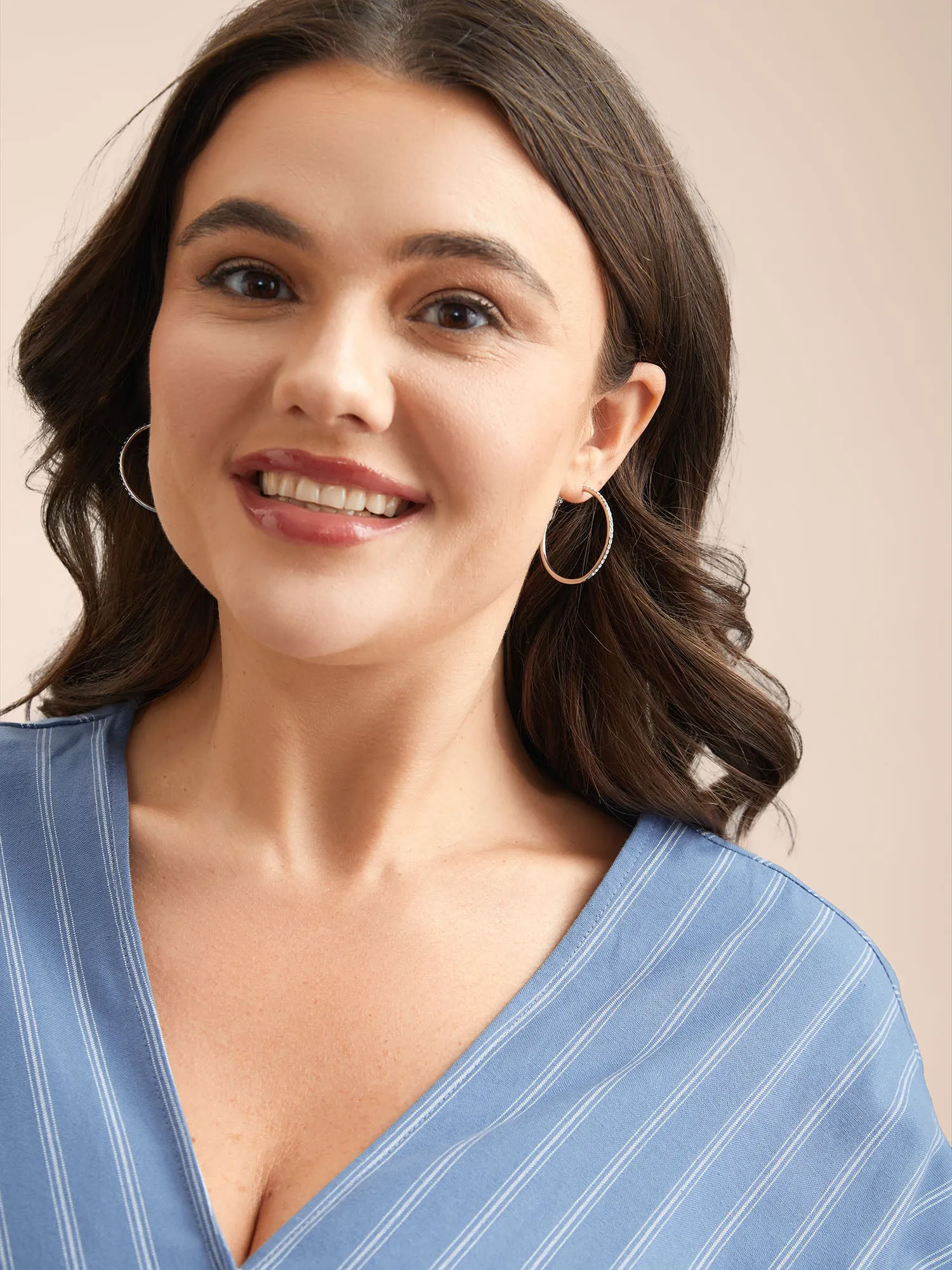 Silver Crystal Hoop Earrings sold by Bloomchic product image thumbnail 3