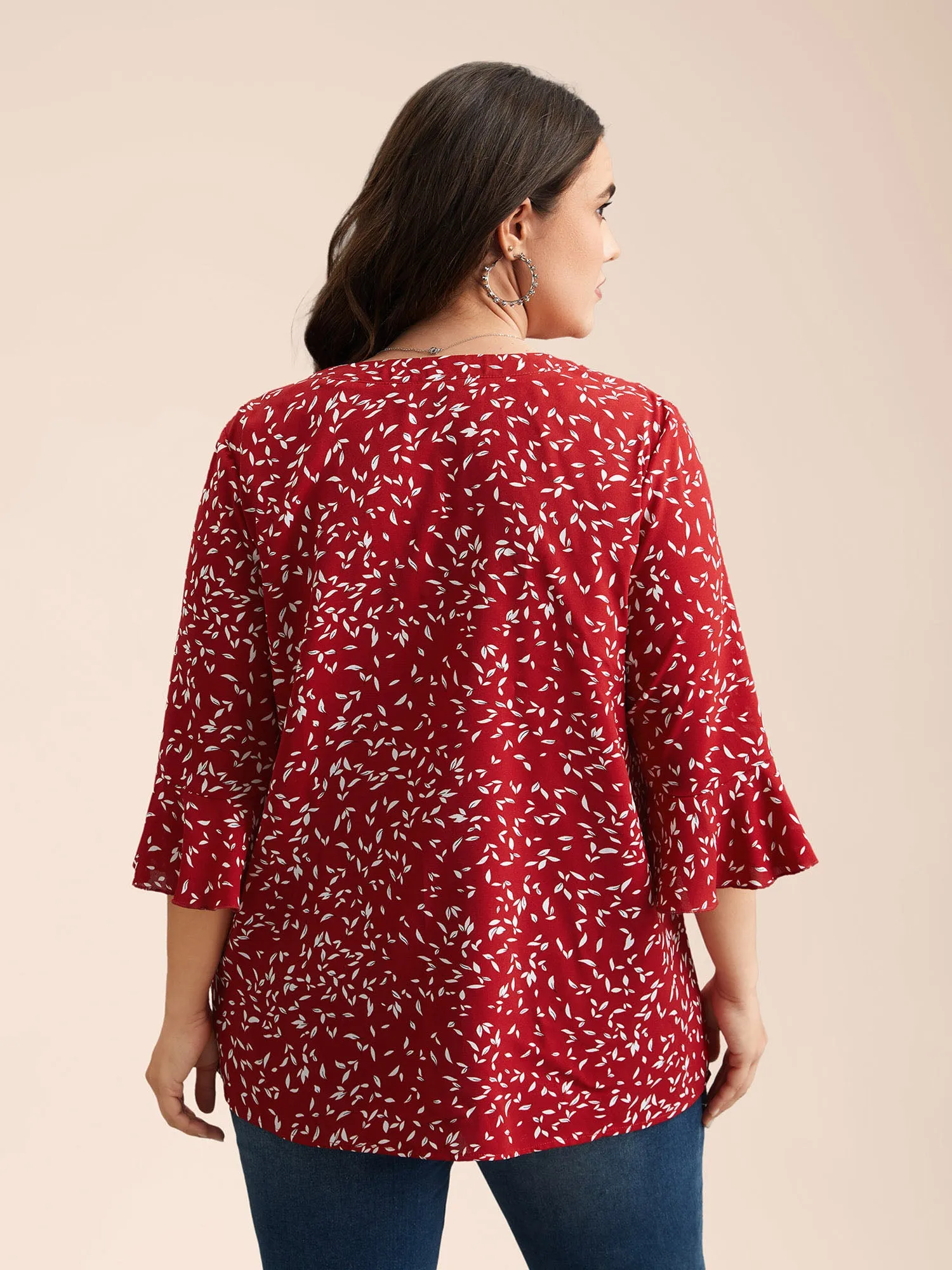 Toothpick Pleat Floral Notched Collar Shirt sold by Bloomchic product image thumbnail 2