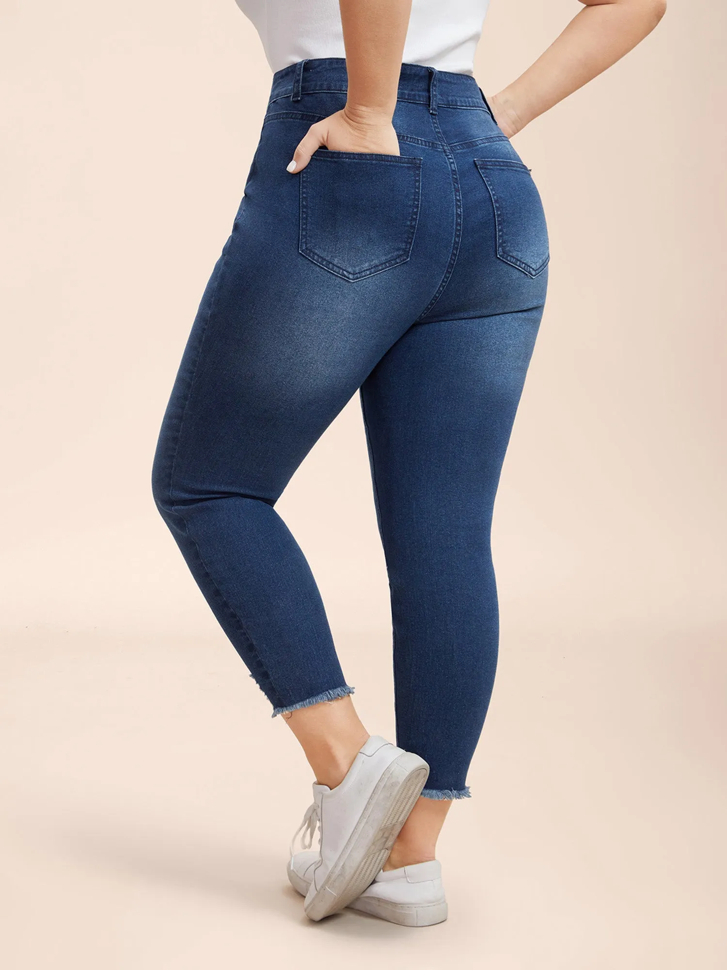 Mid-Rise Whiskered Slim-Fit Jeans sold by Bloomchic product image thumbnail 2