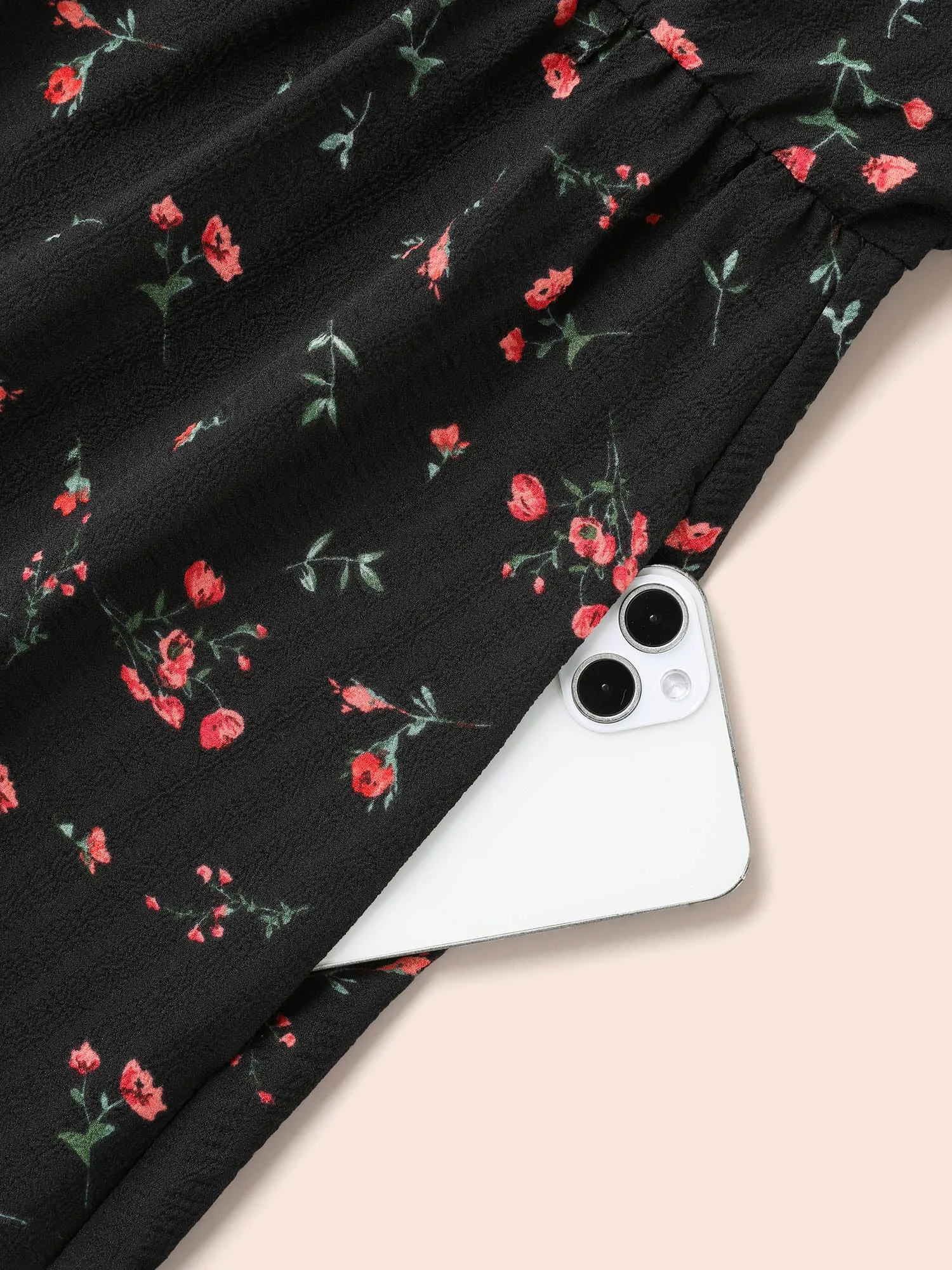 Floral Flared Sleeve Tiered Midi Dress sold by Bloomchic product image thumbnail 5