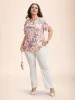 Floral Petal Sleeve Pleated Shirt sold by Bloomchic