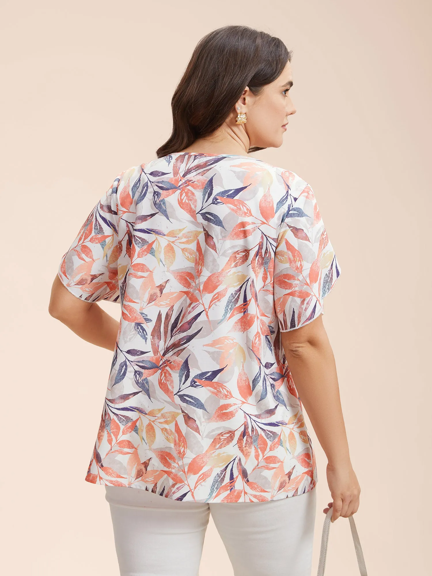 Floral Petal Sleeve Pleated Shirt sold by Bloomchic product image thumbnail 5