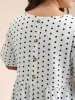 Polka Dot Button-Back Flared Shirt sold by Bloomchic