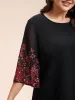 Floral Spliced Round Neck Blouse sold by Bloomchic
