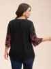 Floral Spliced Round Neck Blouse sold by Bloomchic