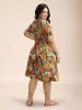Tropical Flowers Tiered Pockets Midi Dress sold by Bloomchic