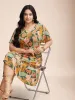 Tropical Flowers Tiered Pockets Midi Dress sold by Bloomchic