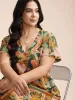 Tropical Flowers Tiered Pockets Midi Dress sold by Bloomchic