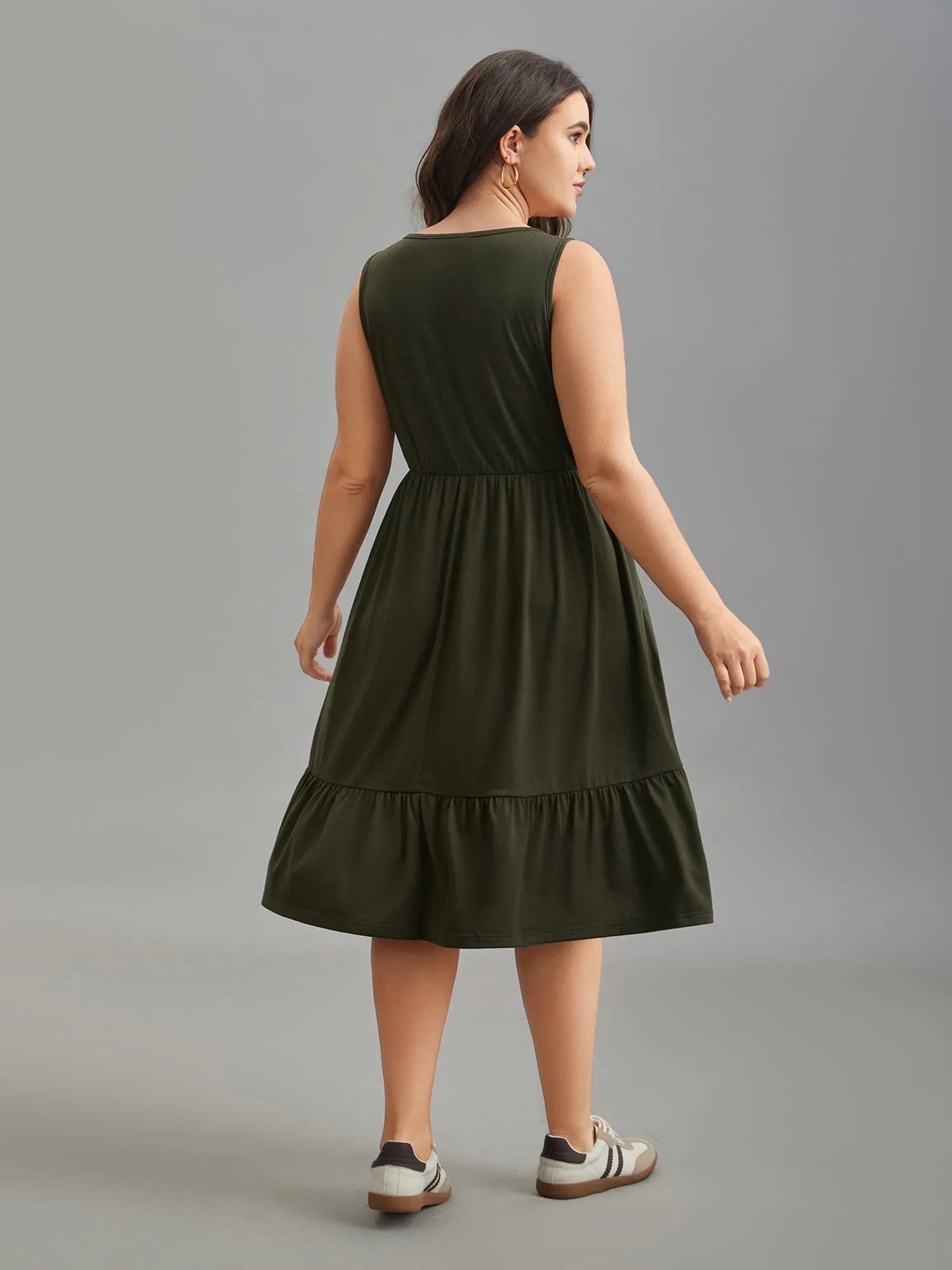 Supersoft Stretchy Waist Pockets Midi Dress sold by Bloomchic product image thumbnail 5