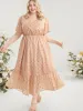 Polka Dot V Neck Pocket Ruffle Hem Maxi Dress sold by Bloomchic