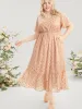 Polka Dot V Neck Pocket Ruffle Hem Maxi Dress sold by Bloomchic