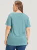 Plain Heather Button Detail Patch Pocket T-shirt sold by Bloomchic