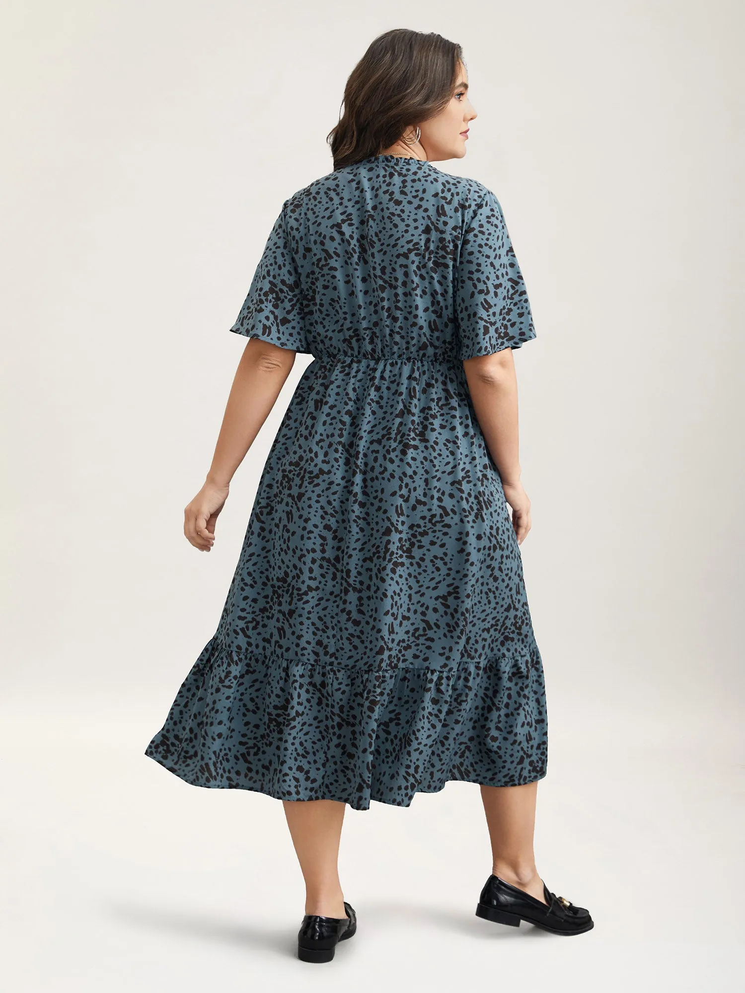 Animal Print Tied Tiered Midi Dress sold by Bloomchic product image thumbnail 4