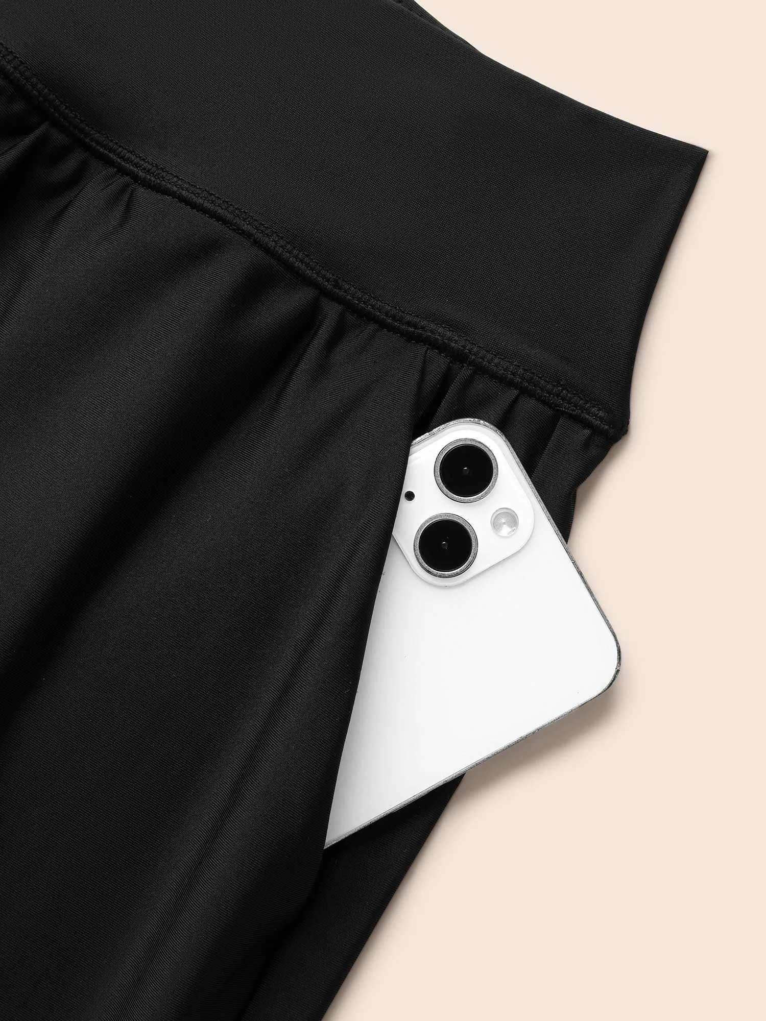 High-Waisted Pleated Pockets Swim Bottoms sold by Bloomchic product image thumbnail 5