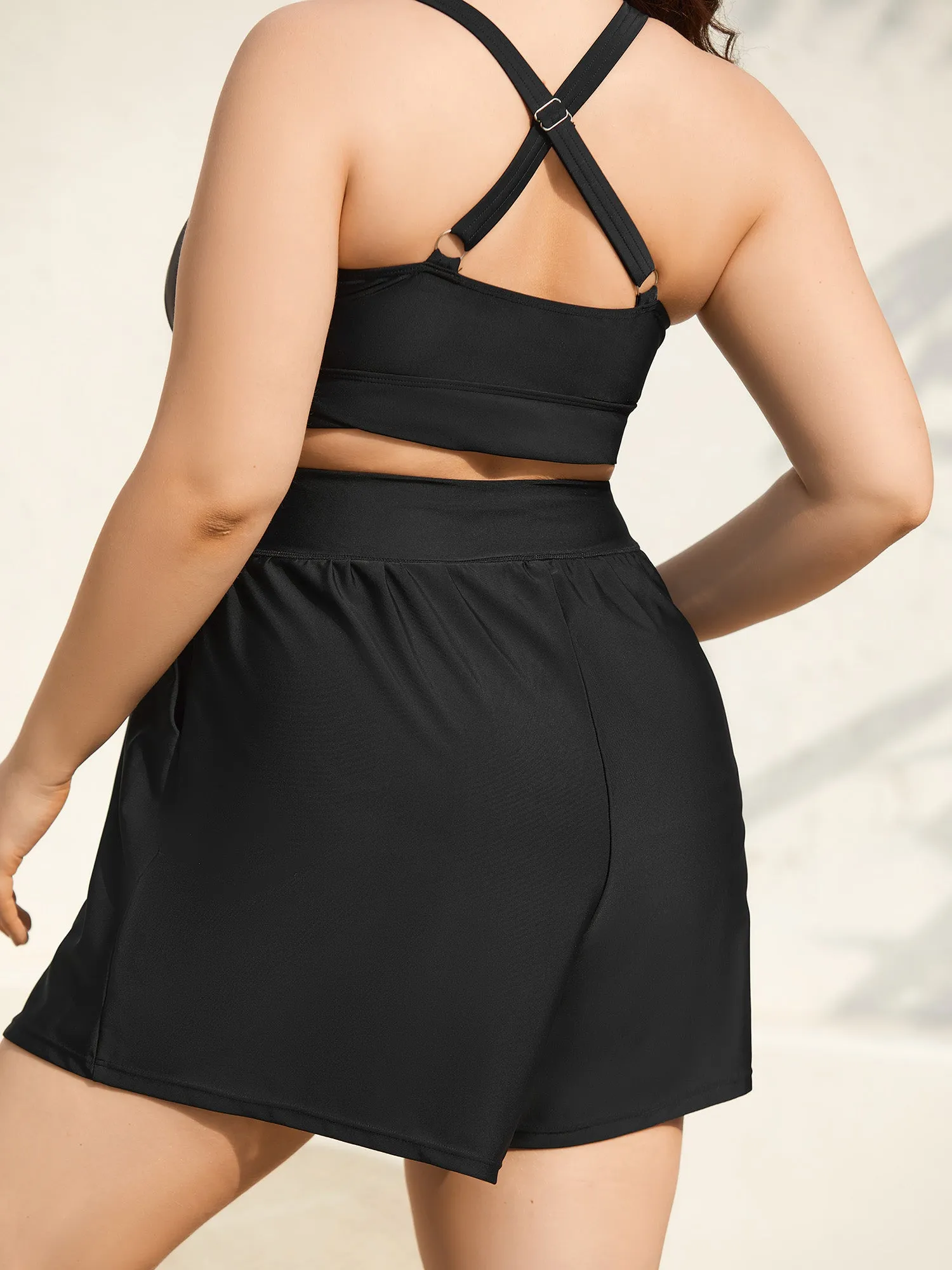 High-Waisted Pleated Pockets Swim Bottoms sold by Bloomchic product image thumbnail 2