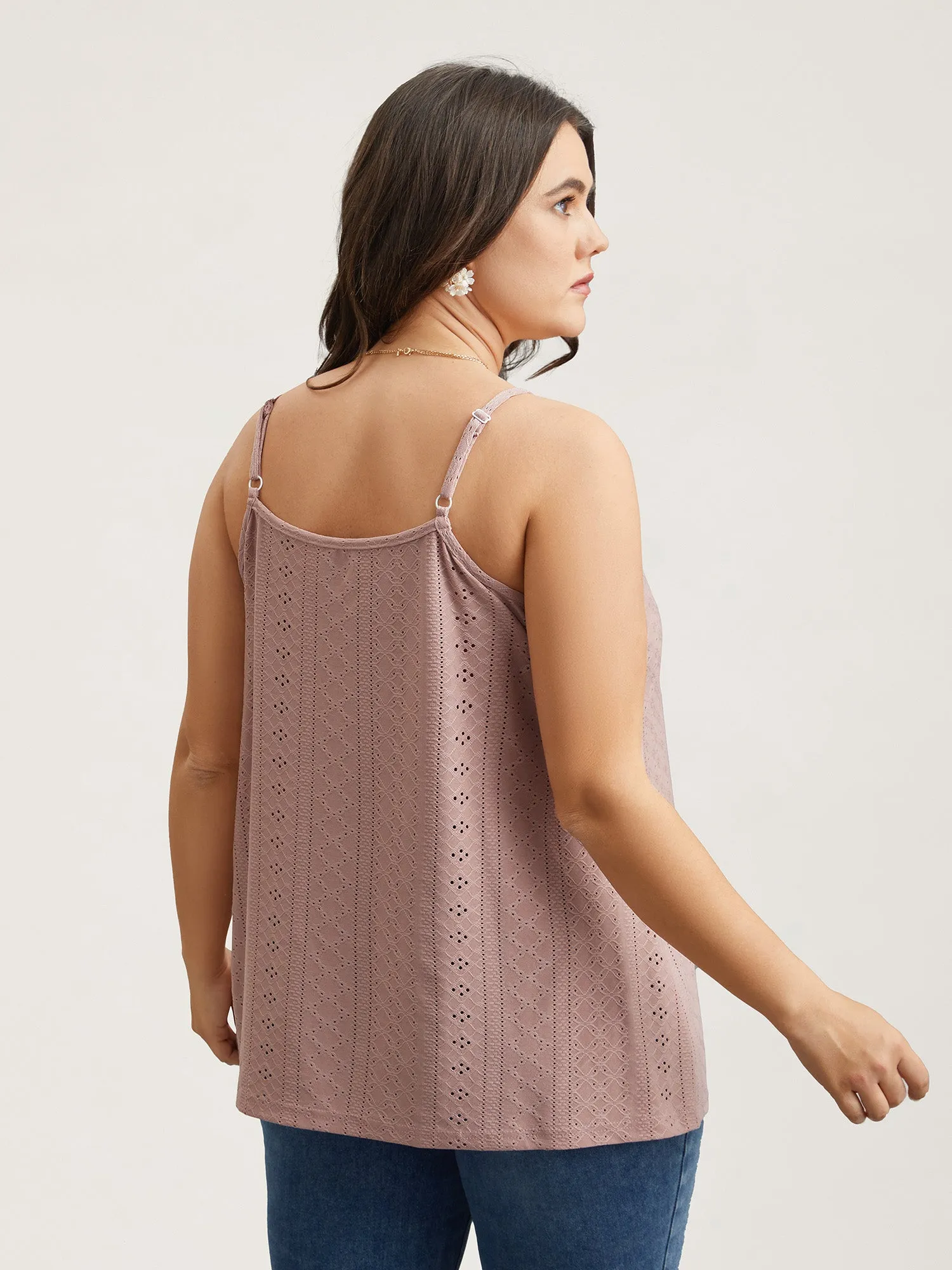 Stretchy Fabric Lace Neck Textured Vest sold by Bloomchic product image thumbnail 3