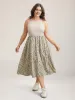 Ditsy Floral Print Ribbed Midi Dress sold by Bloomchic