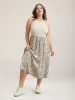 Ditsy Floral Print Ribbed Midi Dress sold by Bloomchic