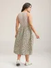 Ditsy Floral Print Ribbed Midi Dress sold by Bloomchic