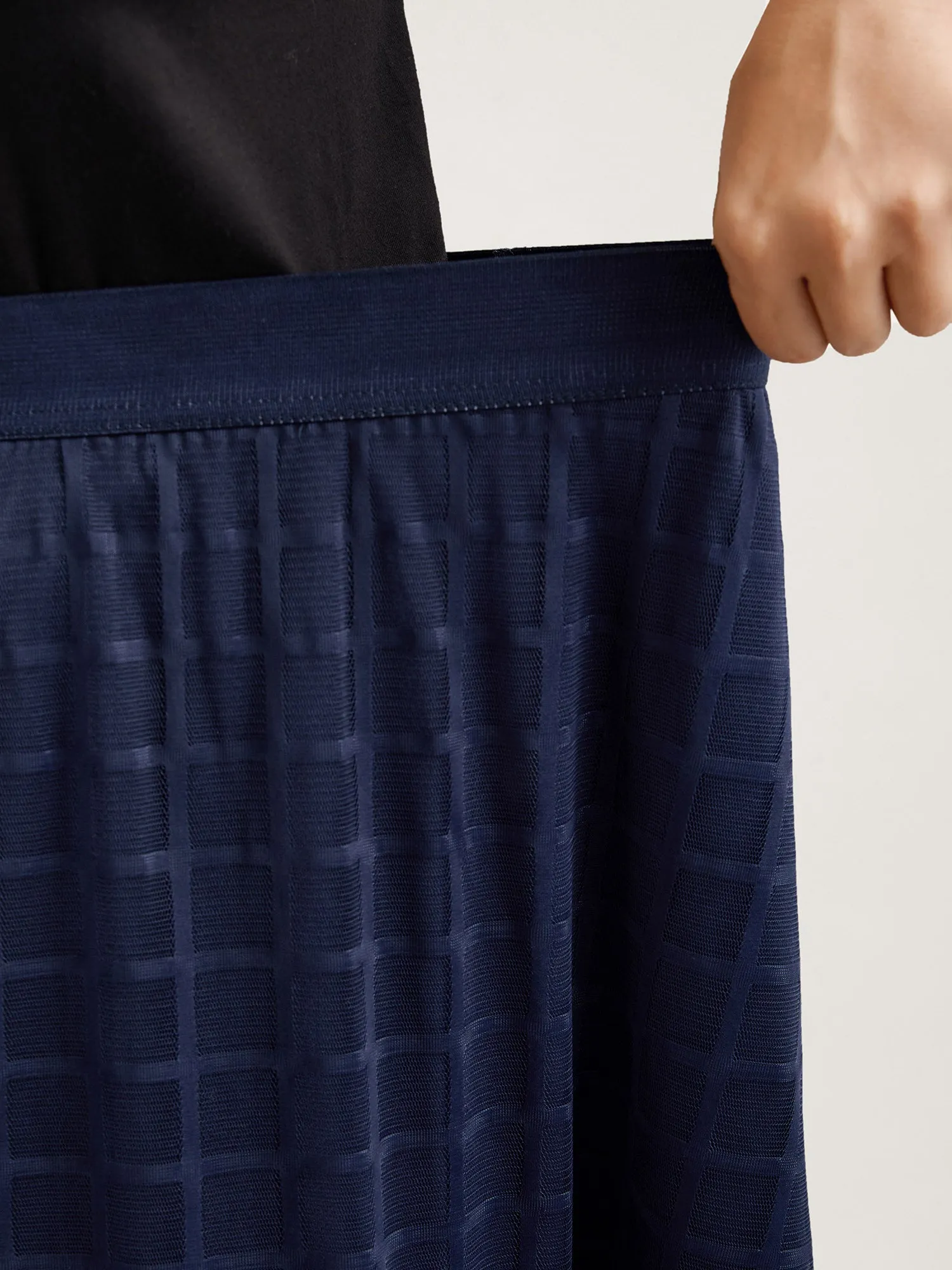 Plaid Pattern Pleated Line Midi Skirt sold by Bloomchic product image thumbnail 3