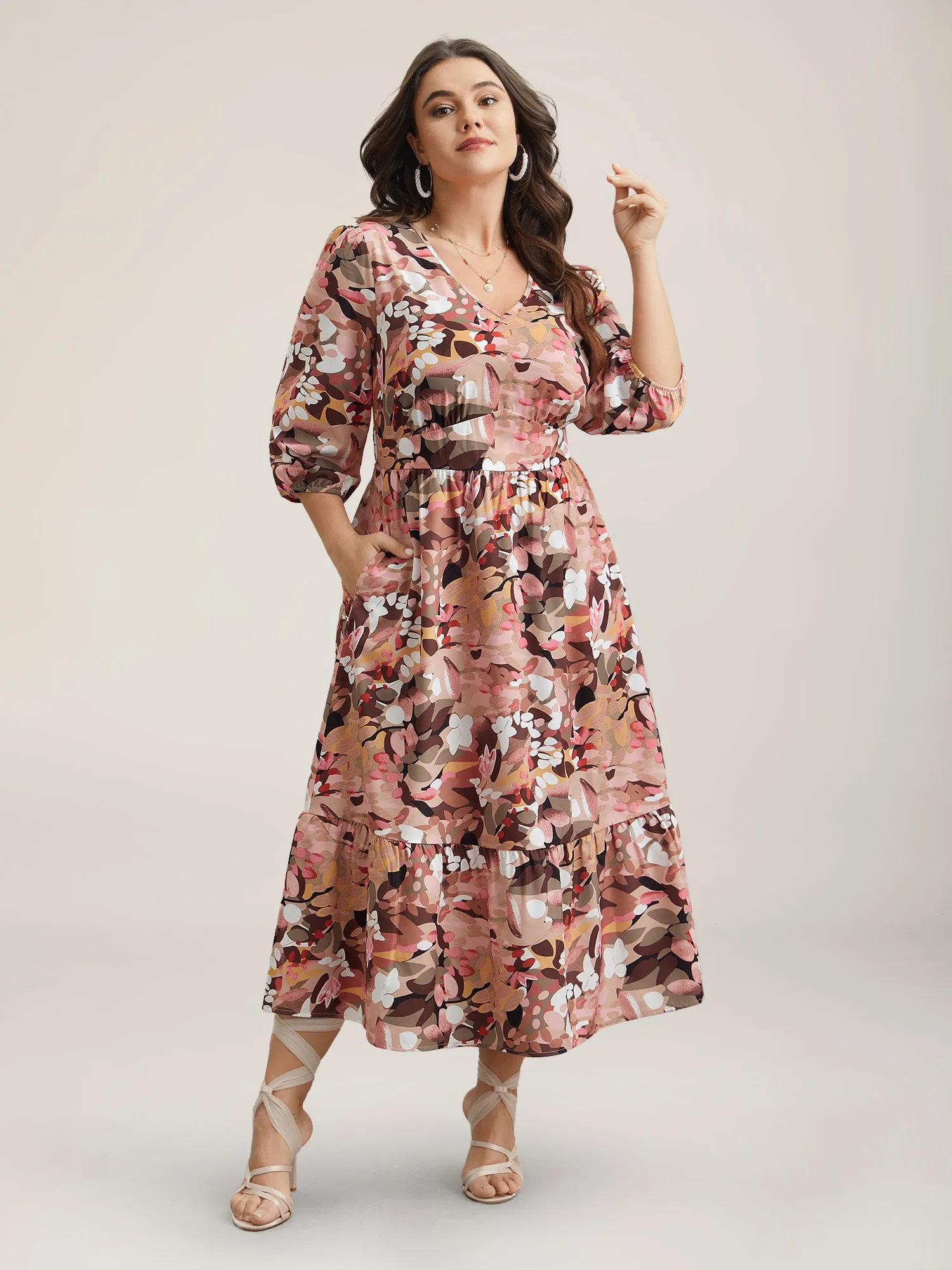 Brush Flower Lace Corset Stretchy Midi Dress sold by Bloomchic product image thumbnail 2