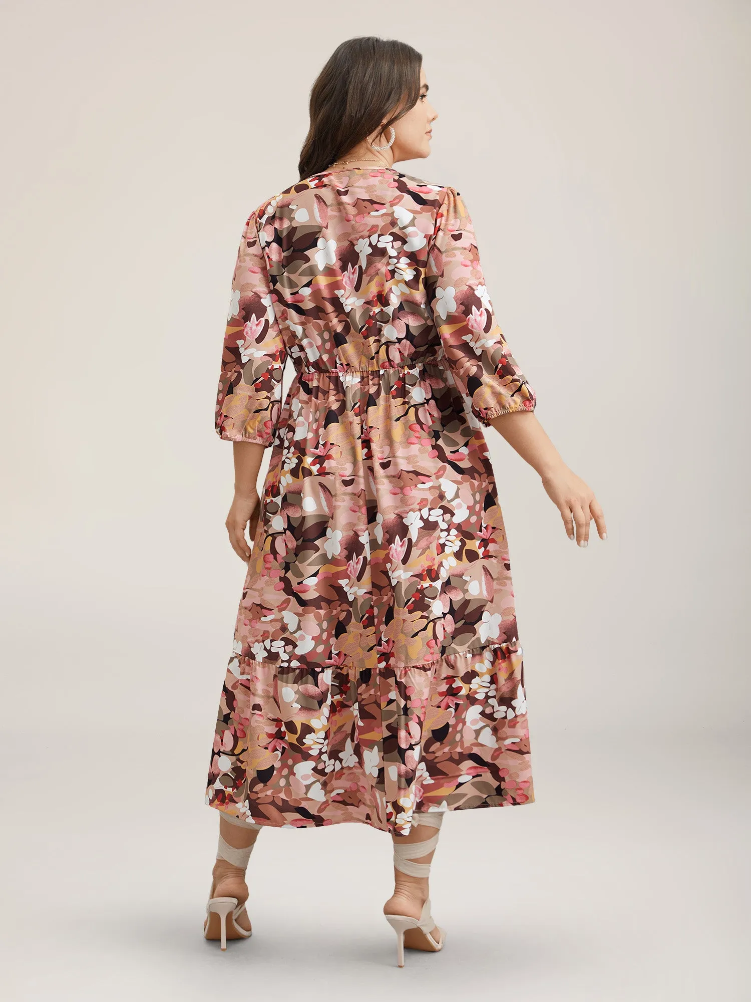 Brush Flower Lace Corset Stretchy Midi Dress sold by Bloomchic product image thumbnail 5