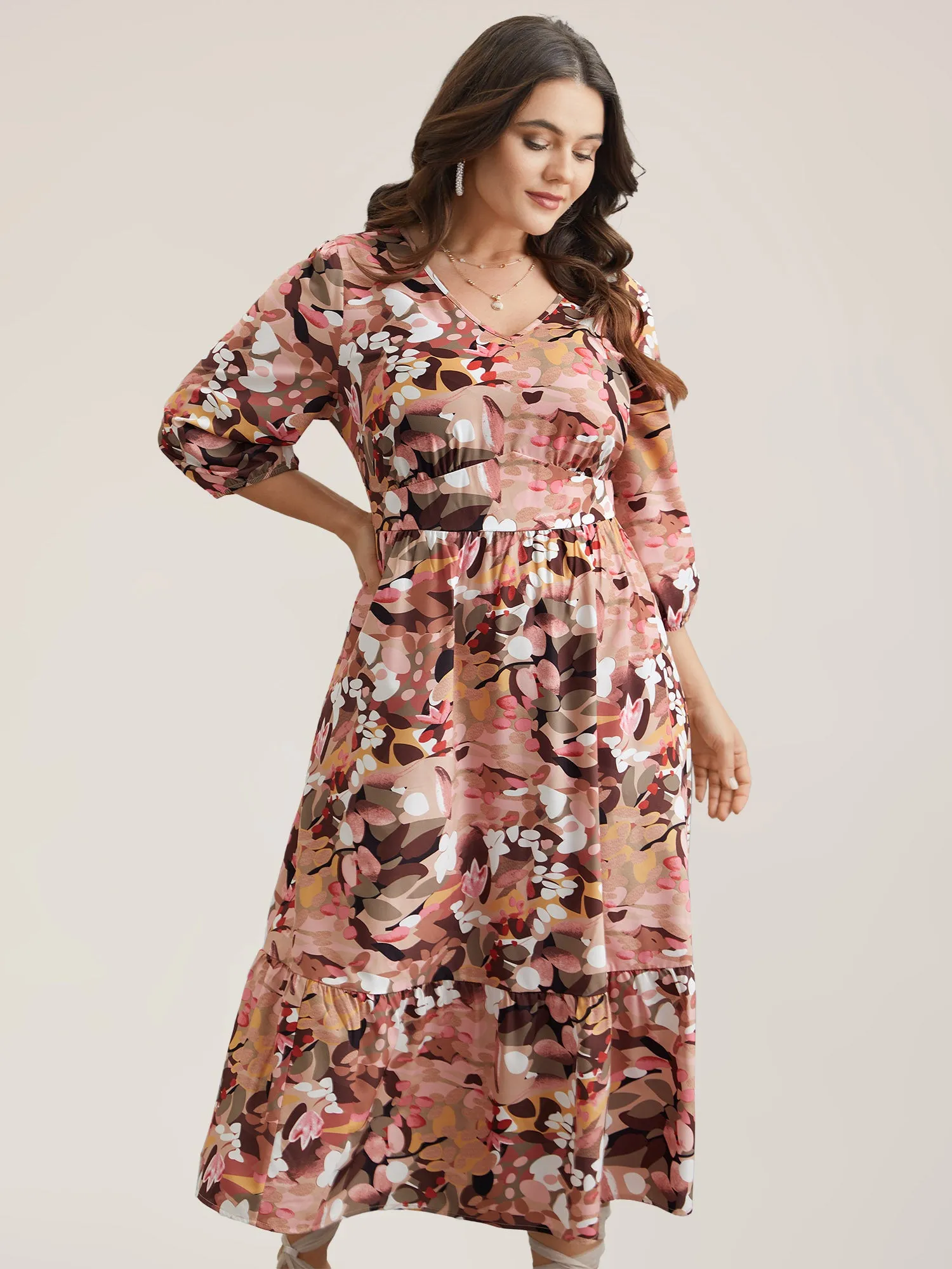 Brush Flower Lace Corset Stretchy Midi Dress sold by Bloomchic