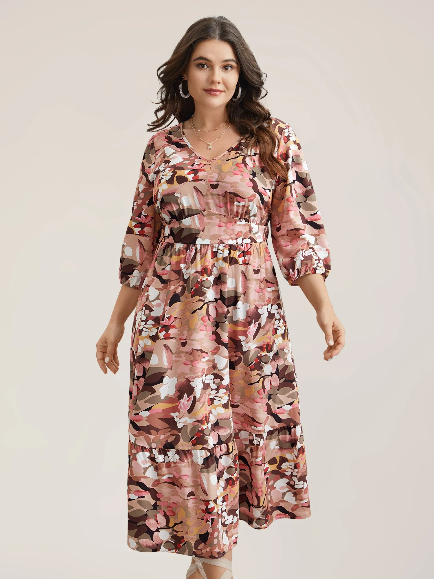 Brush Flower Lace Corset Stretchy Midi Dress sold by Bloomchic product image thumbnail 3