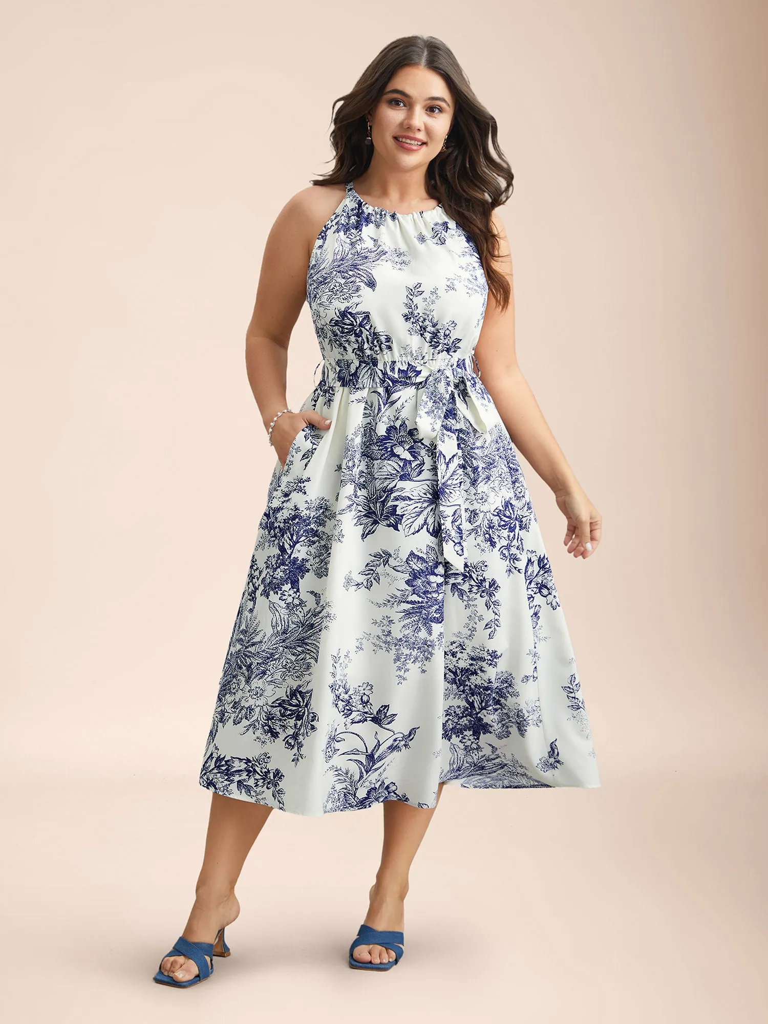 Spring Time Florals Sleeveless Midi Dress sold by Bloomchic product image thumbnail 2